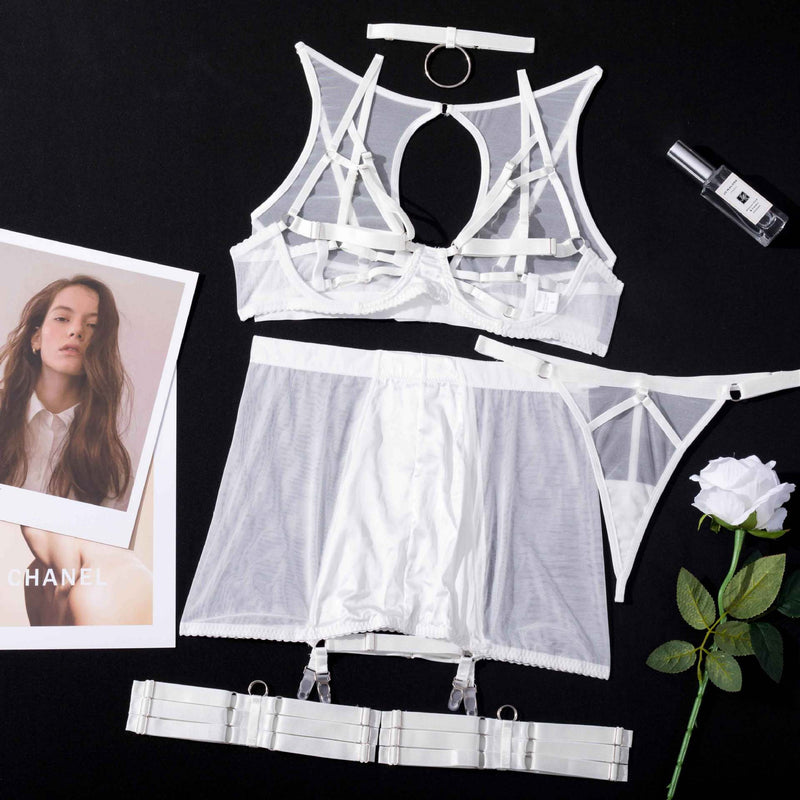 A SENSUAL LINGERIE SET WITH MINI SKIRT